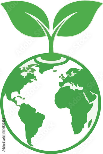 Green Earth with Plant Sprout