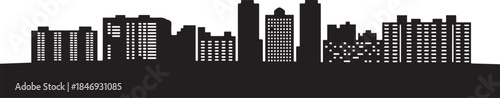 Toa Payoh Skyline. design Vector black silhouette