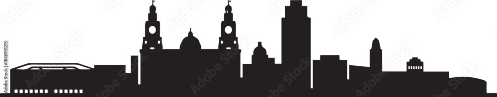 Fototapeta premium Liverpool skyline. design Vector black silhouette
