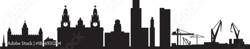 Liverpool skyline. design Vector black silhouette