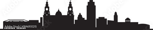Liverpool skyline. design Vector black silhouette