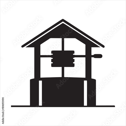 water well icon silhouette vector, water well symbol