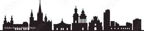 Timisoara Romania Skyline. design Vector black silhouette