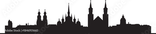 Timisoara Romania Skyline. design Vector black silhouette