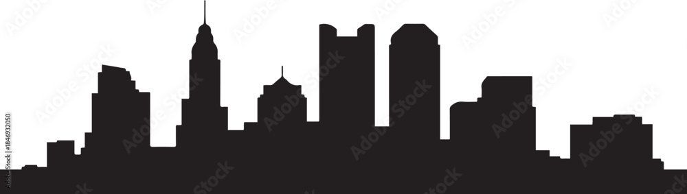 Obraz premium Columbus Skyline Ohio Cityscape. design Vector black silhouette