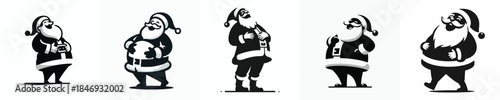 vector silhouette of santa claus laughing gesture