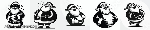 vector silhouette of santa claus laughing gesture