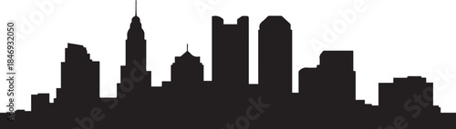 Columbus Skyline Ohio Cityscape. design Vector black silhouette