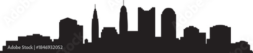 Columbus Skyline Ohio Cityscape. design Vector black silhouette