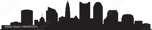 Columbus Skyline Ohio Cityscape. design Vector black silhouette