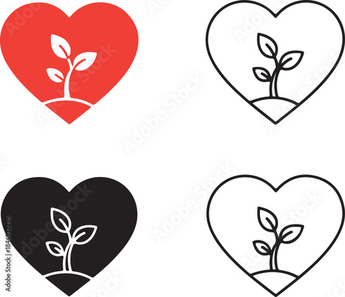 Heart Shapes with Plant Sprouts