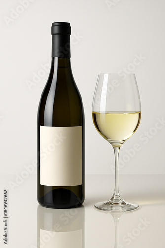 Wallpaper Mural 縦長のイメージ素材　白ワインとワインボトル Torontodigital.ca