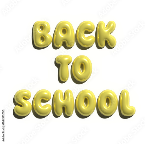 3d golden back to school sign for t-shirt design, mugs, hoodie, illustration