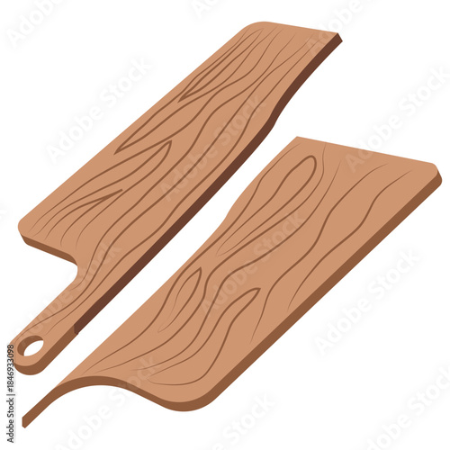 broken unusable cutting board vector.