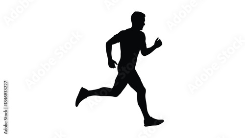 Silhouette of a person running a dynamic image of motion and activity