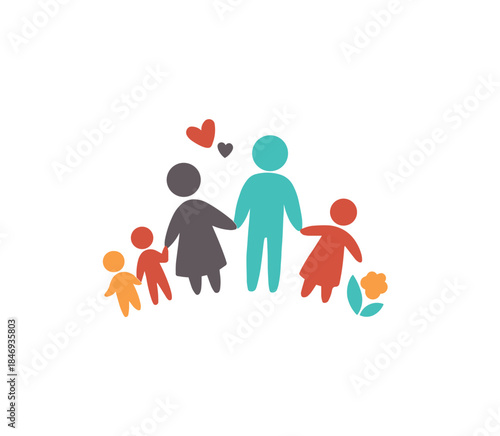 A Symbol of Family: A heartwarming illustration depicts a united family holding hands together. Representing love, togetherness, and familial bonds, the visual embodies the essence of unity and care.