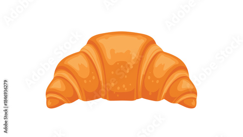 A golden brown croissant with flaky layers is beautifully illustrated, perfect for breakfast or a delightful pastry treat.