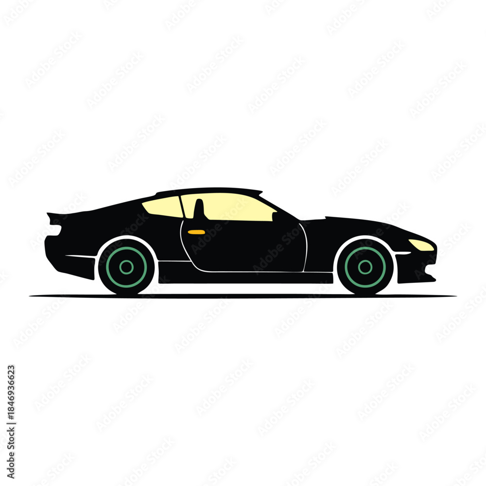 Fototapeta premium vector black car isolated on white