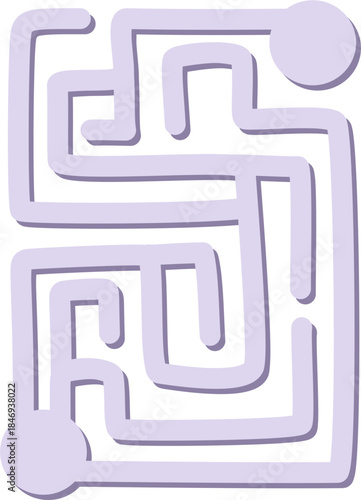 Simple maze pathways illustration 