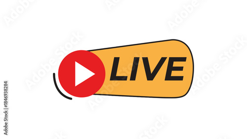 Vibrant live streaming play button icon for online broadcast