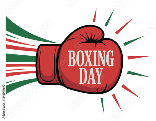 Red Boxing Glove Punching on Boxing Day