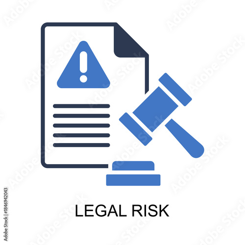 Legal Risk icon solid vector illustration