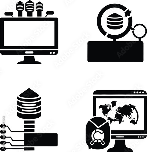 Abstract radial network diagram with central node connecting to multiple endpoints representing big data distribution and information flow.