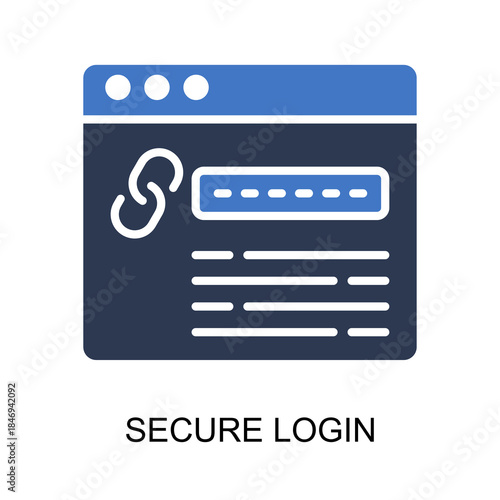 Secure Login icon solid vector illustration