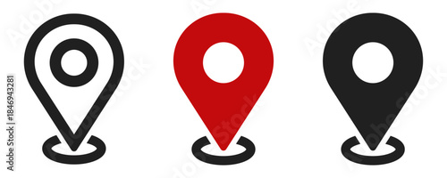 Location or map pin icon symbol. vector illustration