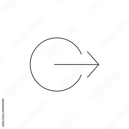 Right Arrow Circle Outline Enter Logout Icon