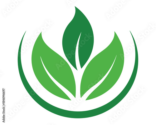 Green Leaf Symbol Design Eco Friendly Nature Logo Concept Illustration