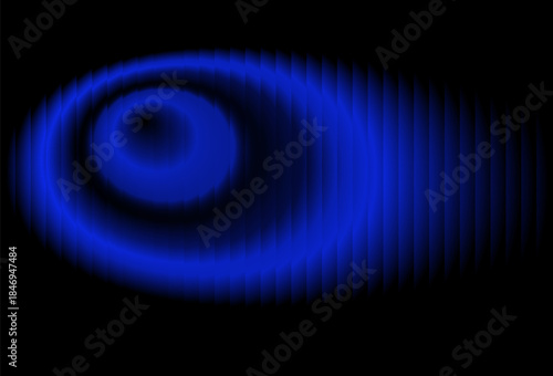 Vibrant fractal glass blue sound wave ripple effect on a creating a dynamic visual representation