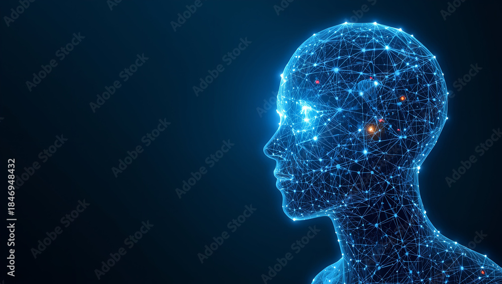 Fototapeta premium 3d rendered illustration of a head, AI