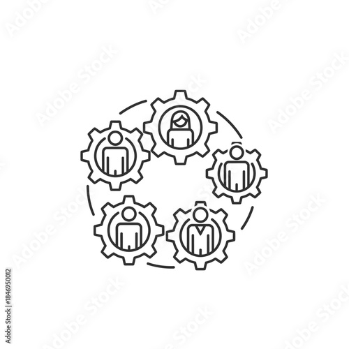 teamwork collaboration business people gears cogs.
