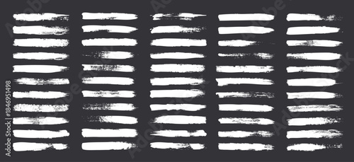 Grunge brush strokes, lines, ink smudges, hand-drawn scribble shapes. Handmade sketchy marks, acrylic stains, charcoal streaks. Paint textures, dry brush effect. Marker underline. Vector illustration