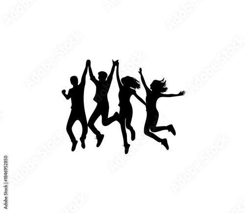 jumping people silhouettes