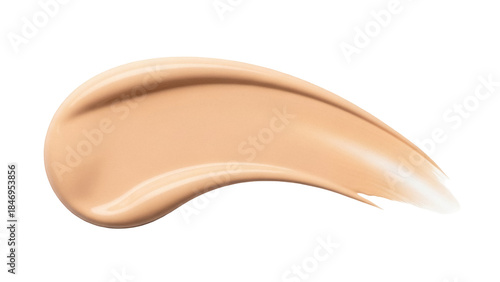Bilde på lerret Beige foundation cream smear isolated on transparent background PNG, makeup base