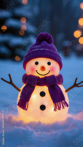 Festive Outdoor LED Snowman Decoration with Stick Arms
