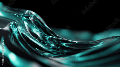 Fototapeta Naklejka Na Ścianę i Meble -  Abstract Turquoise Glass Wave