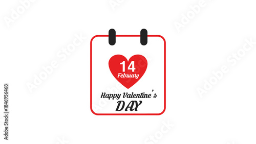 Happy Valentine's Day celebration with calendar and heart