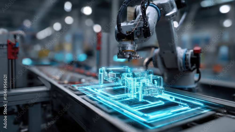 Fototapeta premium Robotic Arm Precision Assembly