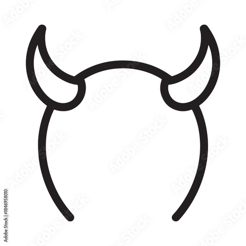 Simple black and white illustration of a pair of devil horns