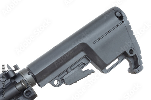 Canvas Print Installed AR-15 buttstock with rubber recoil pad and storage underneath