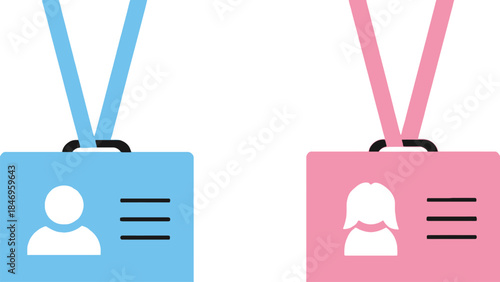 Colorful employee ID badges for men and women