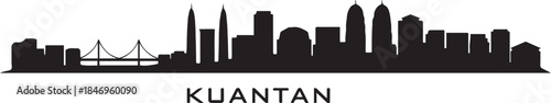 Kuantan Skyline with Malaysia Cityscape Vector. design Vector black silhouette