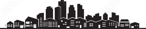 Abstract modern House City Skyline. design Vector black silhouette