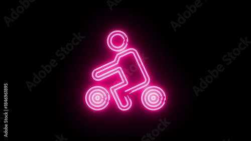 Human icon viduo neon animation	
