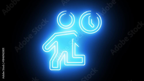 Human icon viduo neon animation	
