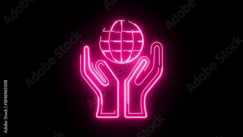 Human icon viduo neon animation	
