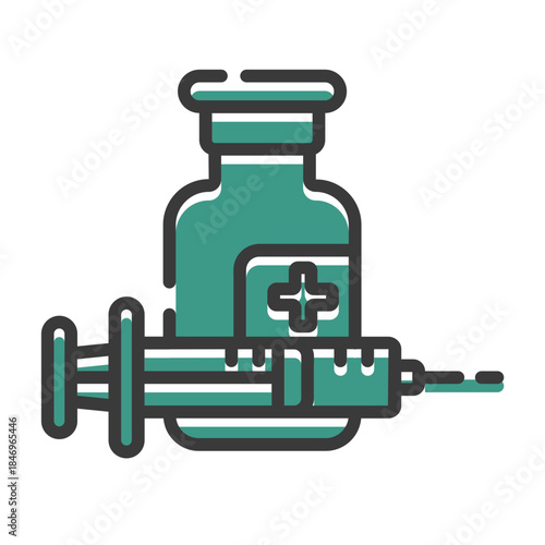 Syringe and bottle icon